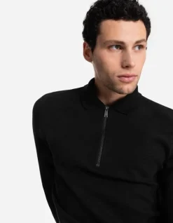 Fashion Pololangarmshirt - Rei&szlig;verschluss - Herren Langarmshirts