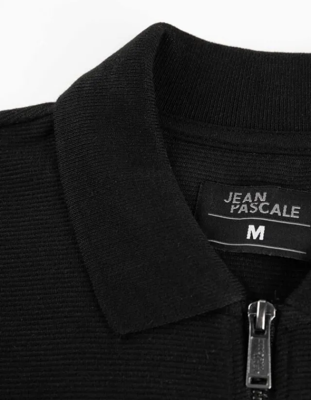 Fashion Pololangarmshirt - Reißverschluss - Herren Langarmshirts