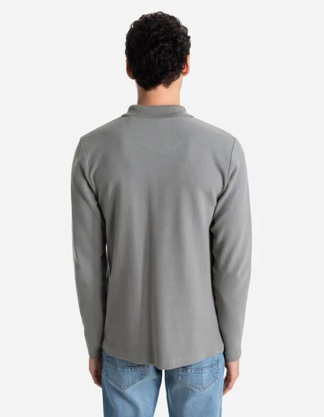 Online Pololangarmshirt - Reißverschluss - Herren Langarmshirts