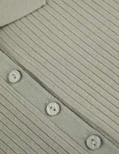 New Poloshirt - Rippenstruktur - Damen Langarmshirts