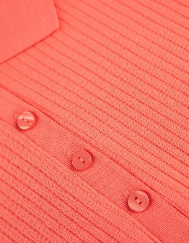 Sale Poloshirt - Rippenstruktur - Damen Langarmshirts
