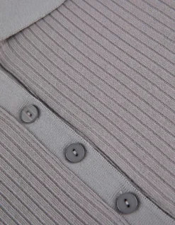 Sale Poloshirt - Rippenstruktur - Damen Langarmshirts