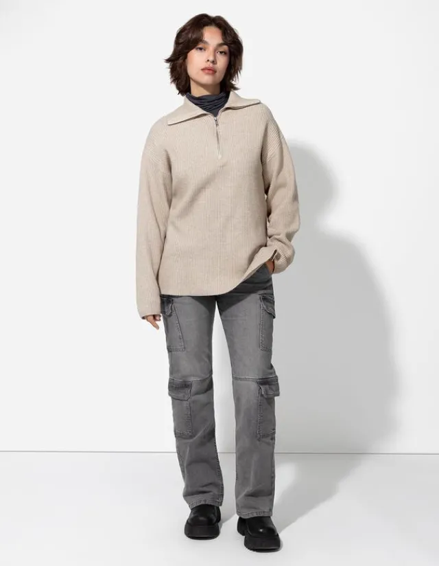 Hot Pullover - Reißverschluss - Damen Pullover