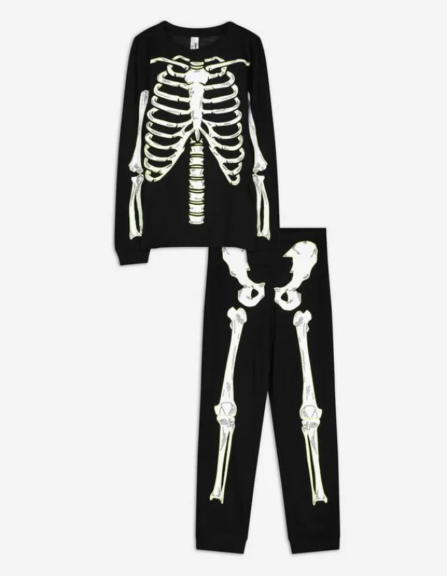 Hot Pyjama Set aus Langarmshirt und Hose - Leuchtet im Dunklen - Kinder Jungenkleidung