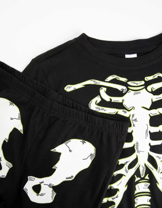 Hot Pyjama Set aus Langarmshirt und Hose - Leuchtet im Dunklen - Kinder Jungenkleidung
