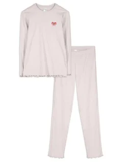Clearance Pyjama Set aus Langarmshirt und Hose - Muschelsaum - Kinder Mädchenkleidung