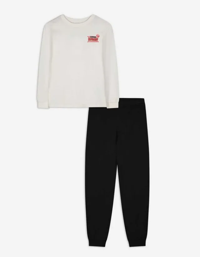 Online Pyjama Set aus Langarmshirt und Hose - Rückenprint - Kinder Jungenkleidung