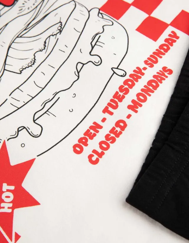 Online Pyjama Set aus Langarmshirt und Hose - Rückenprint - Kinder Jungenkleidung