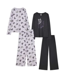 Fashion Pyjama Set aus Langarmshirt und Hose - 2er-Pack - Kinder Mädchenkleidung