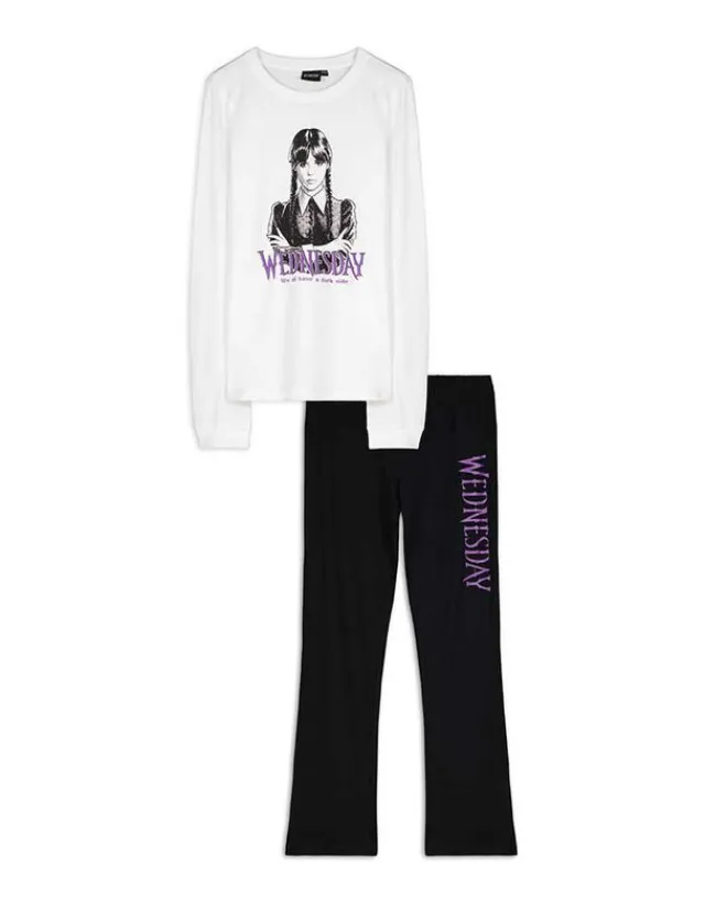 New Pyjama Set aus Langarmshirt und Hose - Wednesday - Kinder Mädchenkleidung