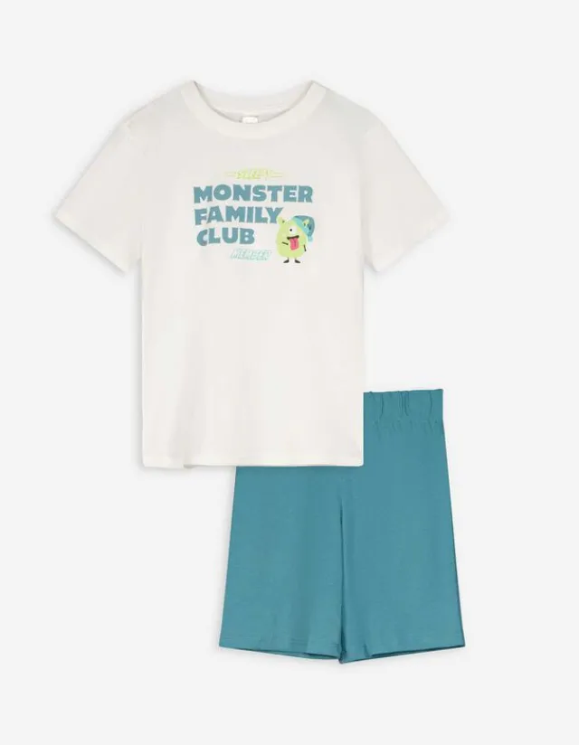 Online Pyjama Set aus Shirt und Shorts - Print Kinder Jungenkleidung