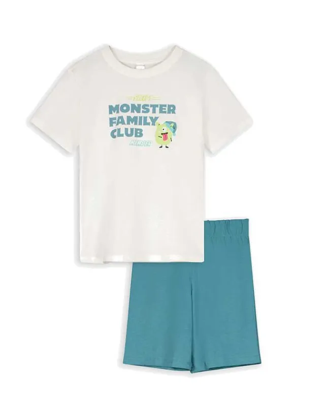 Online Pyjama Set aus Shirt und Shorts - Print Kinder Jungenkleidung