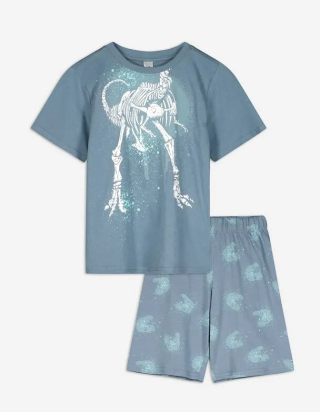 Sale Pyjama Set aus Shirt und Shorts - Print Kinder Jungenkleidung