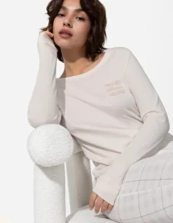 Discount Pyjamaoberteil - Schriftzug - Damen Nachtwäsche
