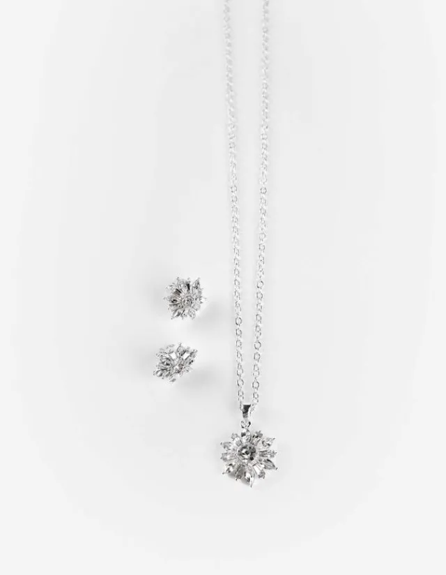 Online Set aus Kette und Ohrring - Ziersteine - Damen Accessoires