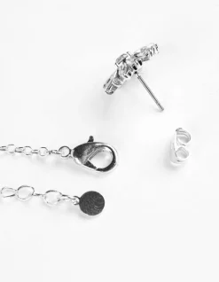 Online Set aus Kette und Ohrring - Ziersteine - Damen Accessoires