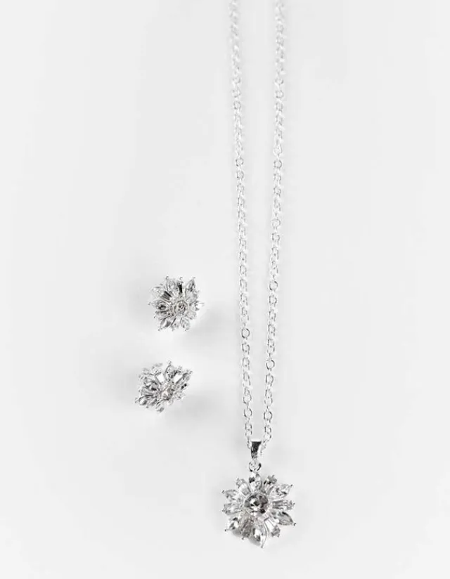 Online Set aus Kette und Ohrring - Ziersteine - Damen Accessoires