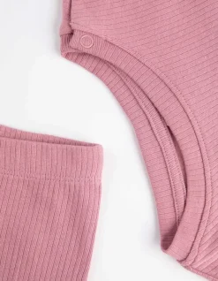 Fashion Set aus Langarmshirt und Hose - Rippenstruktur - Kinder Baby-mädchen (56-92)|Mädchenkleidung