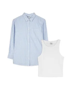 Fashion Set aus Top und Bluse - Streifen - Kinder Mädchenkleidung