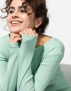 Best Shirt - Rippenstruktur - Damen Langarmshirts