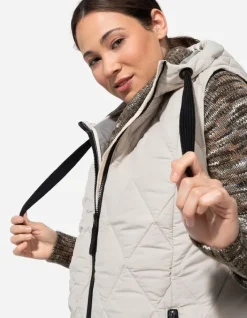 Fashion Steppweste - Kapuze - Damen Westen