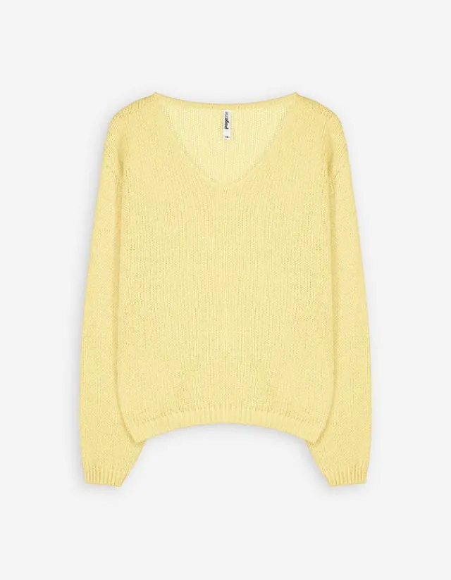 Outlet Strickpullover - V-Ausschnitt - Damen Pullover