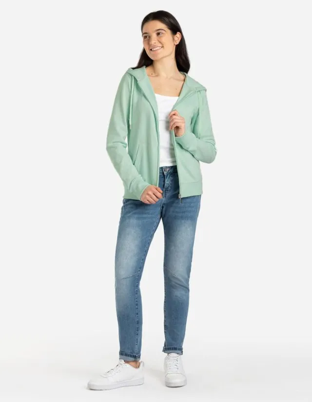 Discount Sweatjacke - Kapuze mit Tunnelzug - Damen Sweatjacken