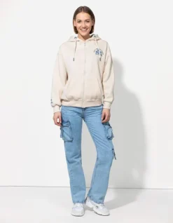 New Sweatjacke - R&uuml;ckenprint - Damen Sweatjacken