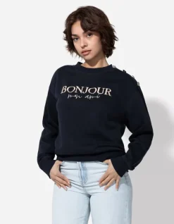 Sale Sweatshirt - Zierkn&ouml;pfe - Damen Sweatshirts