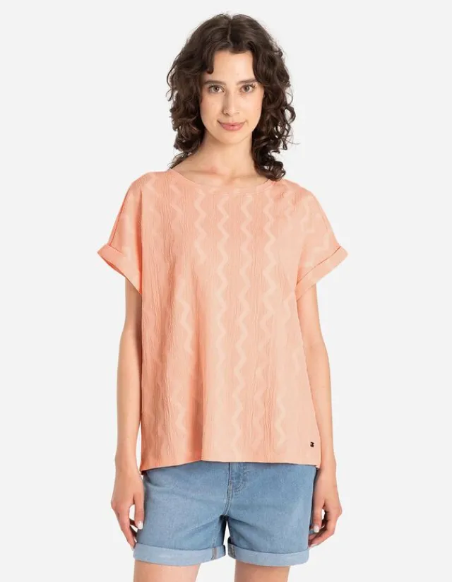 Clearance T-Shirt - Ärmel mit fixiertem Aufschlag Damen Blusen