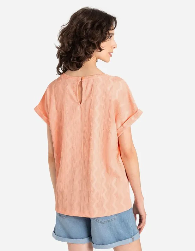 Clearance T-Shirt - Ärmel mit fixiertem Aufschlag Damen Blusen