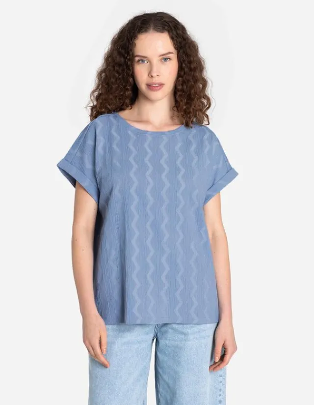 Best T-Shirt - Ärmel mit fixiertem Aufschlag Damen Blusen