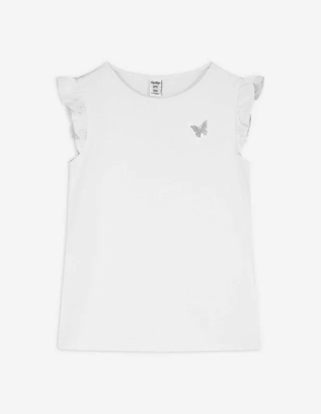 Fashion T-Shirt - Ärmel mit Volants - Kinder Mädchenkleidung
