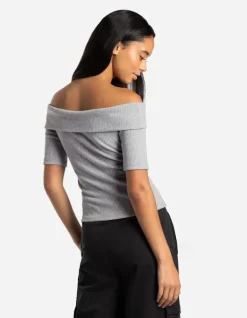 New T-Shirt - Carmen-Ausschnitt - Damen T-shirts