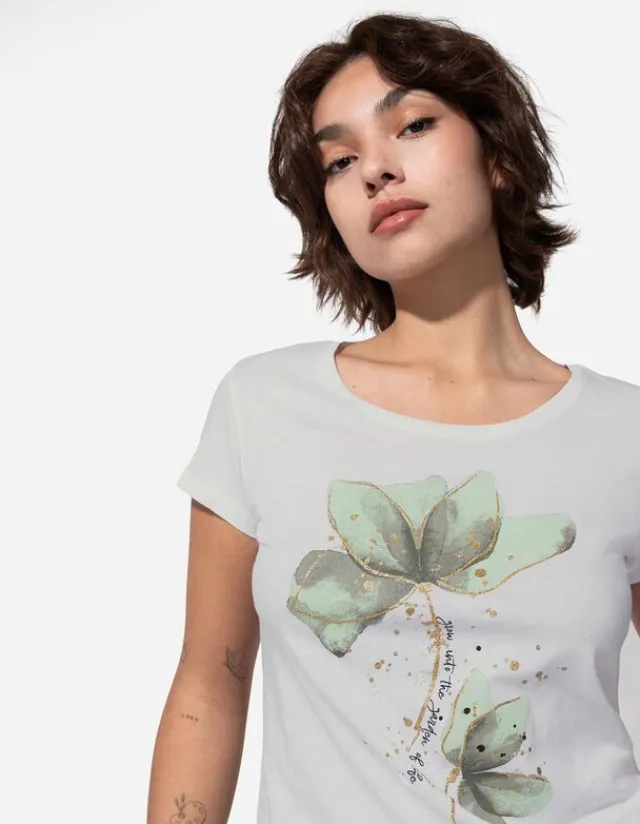 Outlet T-Shirt - Glitzerprint - Damen T-shirts