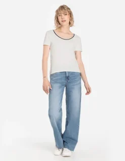 Best T-Shirt - Kontraststreifen - Damen T-shirts