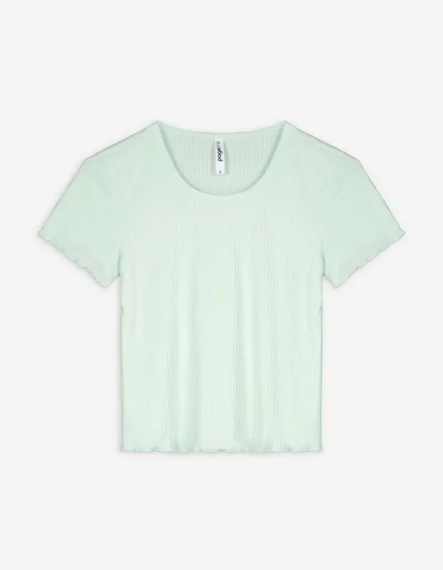 Discount T-Shirt - Muschelsaum Damen T-shirts