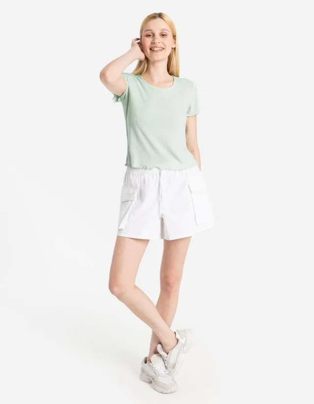 Discount T-Shirt - Muschelsaum Damen T-shirts