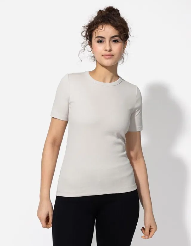 Discount T-Shirt - Rippenstruktur - Damen T-shirts
