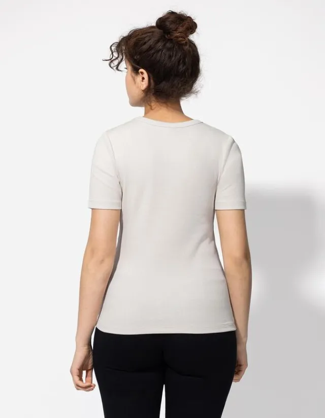 Discount T-Shirt - Rippenstruktur - Damen T-shirts