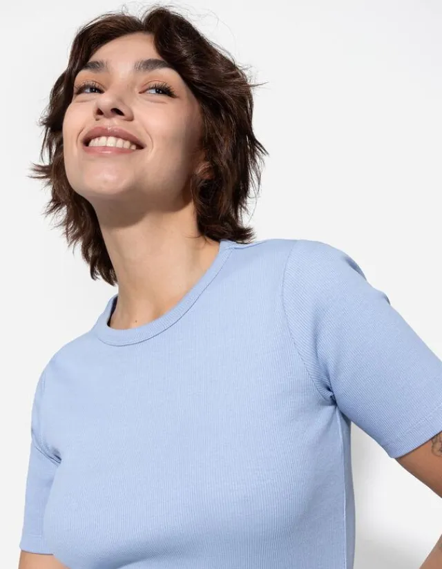 Sale T-Shirt - Rippenstruktur - Damen T-shirts