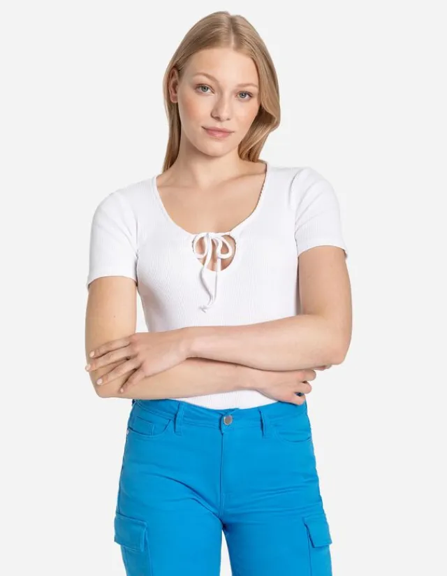 Discount T-Shirt - Schlüsselloch-Ausschnitt Damen T-shirts