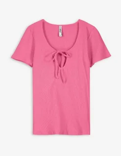 Hot T-Shirt - Schl&uuml;sselloch-Ausschnitt Damen T-shirts