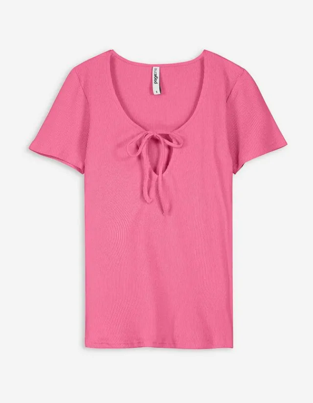 Hot T-Shirt - Schlüsselloch-Ausschnitt Damen T-shirts