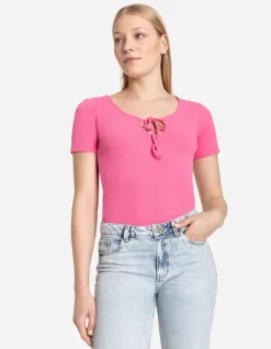 Hot T-Shirt - Schl&uuml;sselloch-Ausschnitt Damen T-shirts