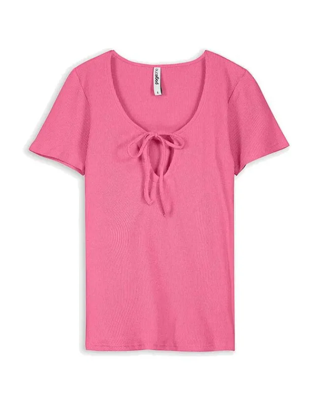 Hot T-Shirt - Schlüsselloch-Ausschnitt Damen T-shirts